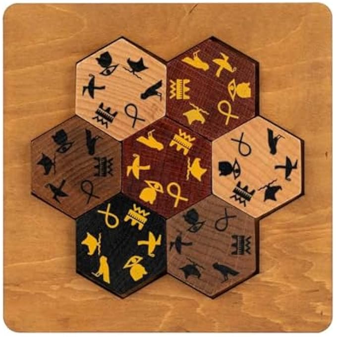 EGYPTIAN HIEROGLYPH PUZZLE - 3D WOODEN BRAINTEASER, TILE ALIGNING MENTAL CHALLENGE, ANCIENT SYMBOL MATCHING, LOST & FOUND COLLECTION - Image 2